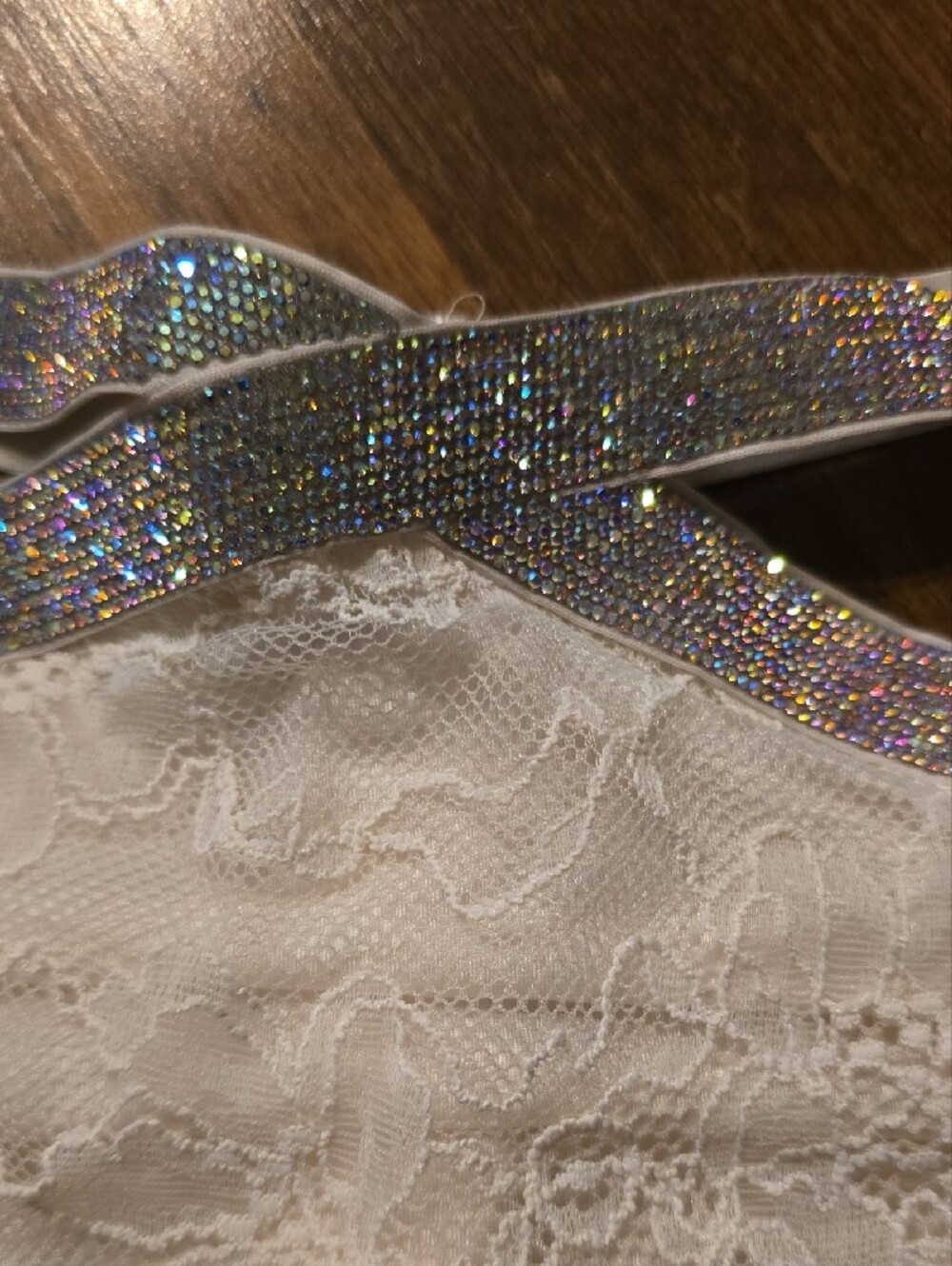 Victoria’s Secret Coconut White Shine Strap Lace Lingerie Mini Skirt Size S - Picture 3 of 12